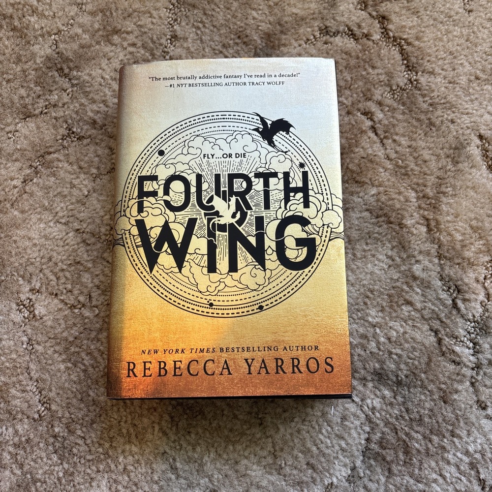 Fourth Wing Rebecca Yarros Hardcover Book Dust Jacket 2023 Empyrean Fantasy RPG